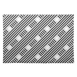Placemat-Black & White Abstract Cloth Placemat