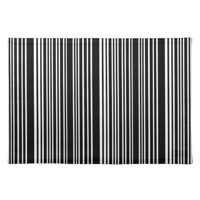 Placemat-Black & White Stripes Cloth Placemat (Front)