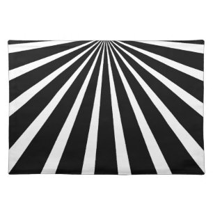 Placemat Black White Sunburst Ray Modern Dining