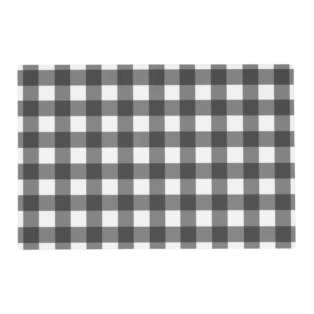 Placemat - Buffalo black and white plaid check (Front)