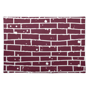 Placemat Burgundy Brick Distressed Modern