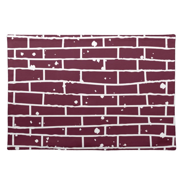 Placemat Burgundy Brick Distressed Modern (Front)