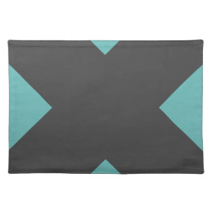 Placemat Charcoal Teal Geometric X Modern