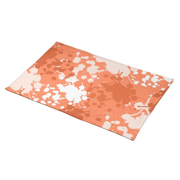 Placemat Coral Colored Abstract Splash Design Cloth Placemat