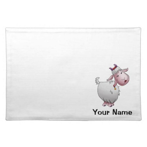 Placemat Cute Goat Cartoon Name Template Placemat