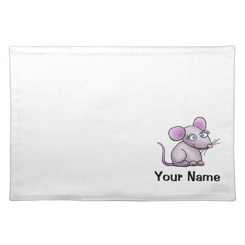 Placemat Cute Mouse Cartoon Name Template Placemat