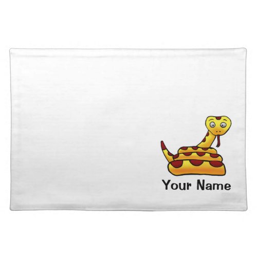 Placemat Cute Snake Cartoon Name Template Placemat