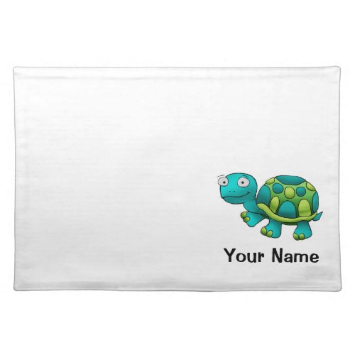 Placemat Cute Turtle Cartoon Name Template Placemat