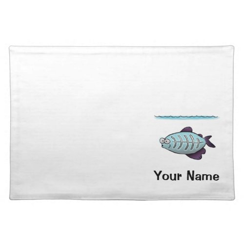 Placemat Cute X_ray Fish Cartoon Name Template Cloth Placemat