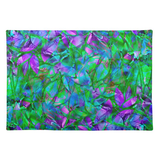Placemat Floral Abstract Stained Glass (Front)