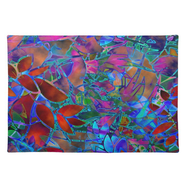 Placemat Floral Abstract Stained Glass (Front)