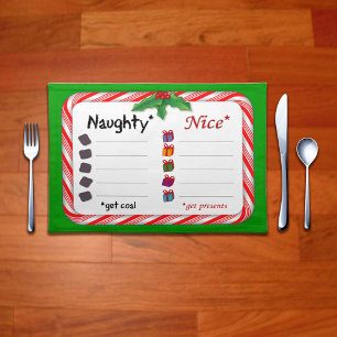Placemat for the Naughty or Nice Party