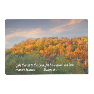 Placemat, Give Thanks to the Lord, Fall Foliage Placemat