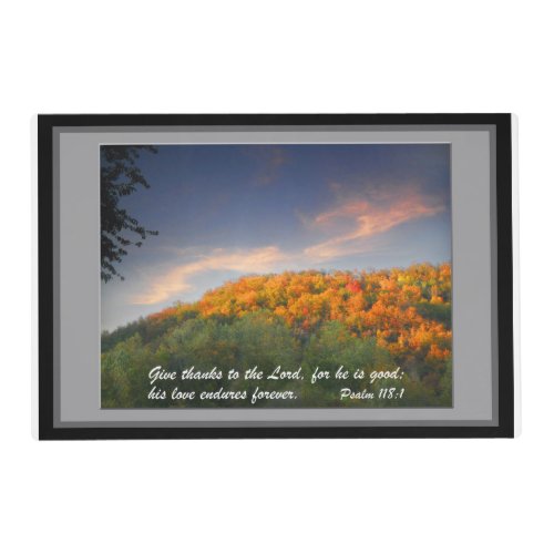 Placemat Give Thanks to the Lord Fall Foliage Placemat