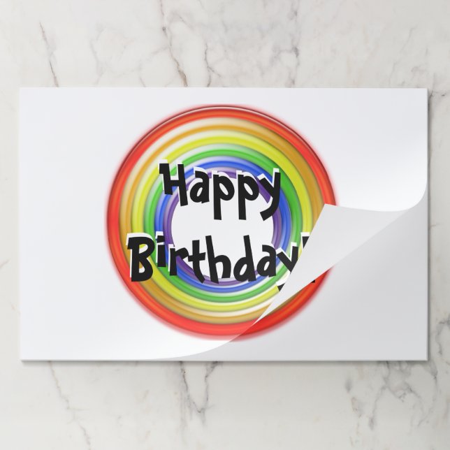 Placemat - Happy Birthday Colorful Circles (Folded)