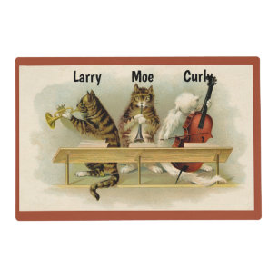 Placemat Laminated  With Image of 3 Cats