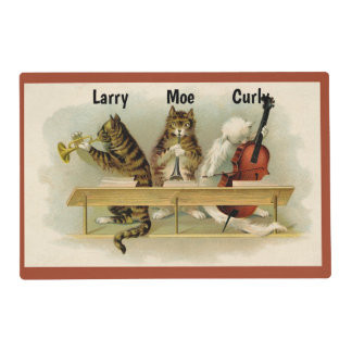 Placemat Laminated  With Image of 3 Cats
