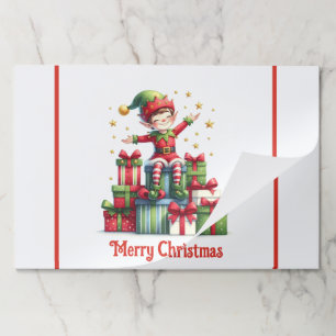 Placemat Large Sheets Christmas Elf & Gifts