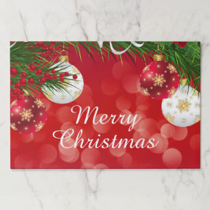 Placemat Large Sheets Merry Christmas Red & Green