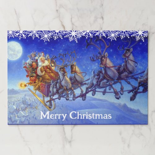 Placemat Large Sheets Santa Claus Merry Christmas