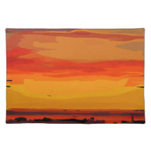 Placemat of an abstract art print by Kirt Tisdale.