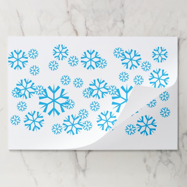 Placemat Pad -  Falling Snow Flakes (Folded)