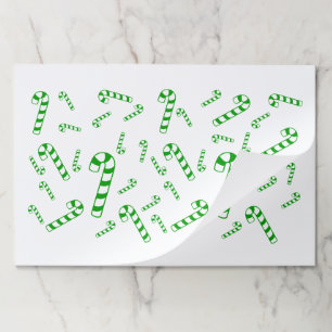 Placemat pad - Green Candy Canes