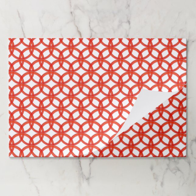 Placemat Pad - Interlocking Red Rings (Folded)