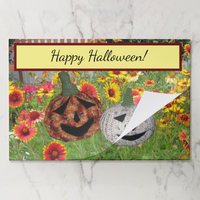 Placemat Pad - Jack-O-Lanterns in the Flowers (Folded)
