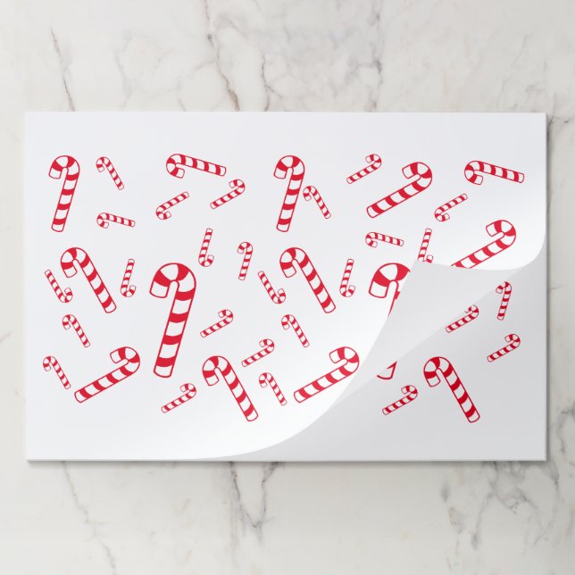 Placemat pad - Red Candy Canes (Folded)