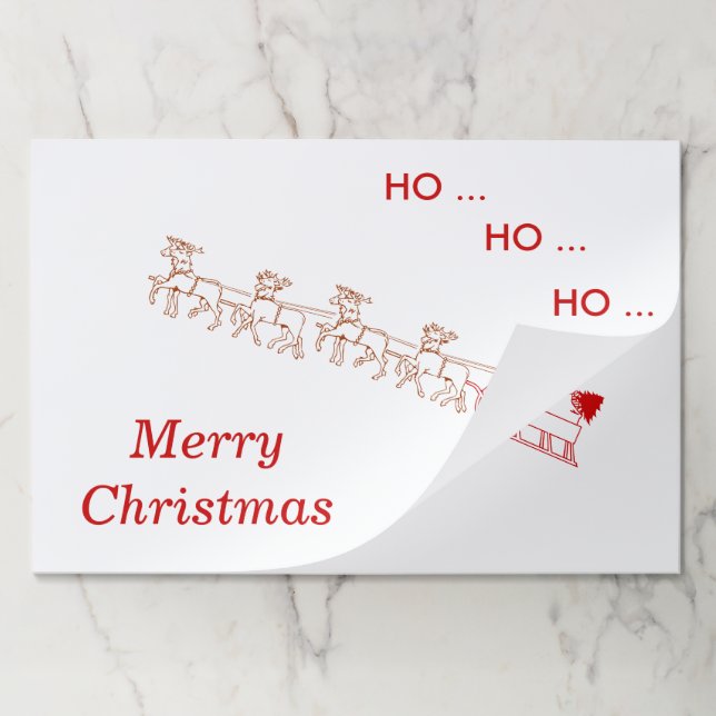 Placemat pad – Sleigh and Santa (Folded)