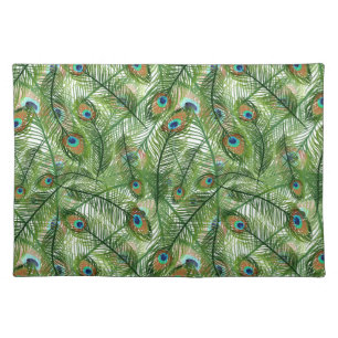 Placemat-Peacock Feathers Cloth Placemat