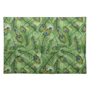 Placemat-Peacock Feathers Cloth Placemat