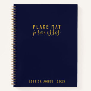 Placemat Processes Simple Navy Law of Attraction Notebook