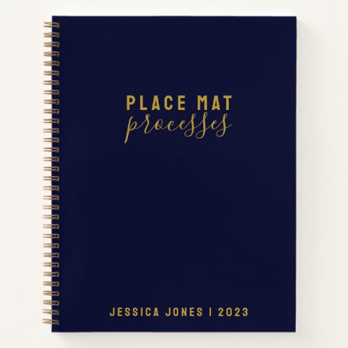 Placemat Processes Simple Navy Law of Attraction Notebook