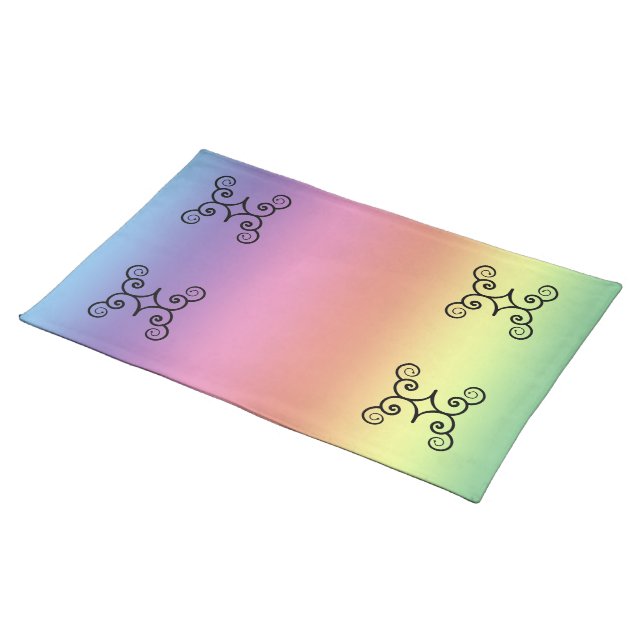 Placemat - Rainbow with Corner Design (vrt) (On Table)