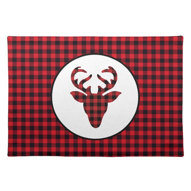 Placemat-Red Buffalo Plaid Cloth Placemat (Front)