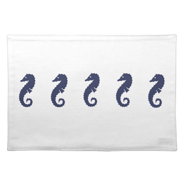 Placemat - Sea Horses (Navy Blue) (Front)