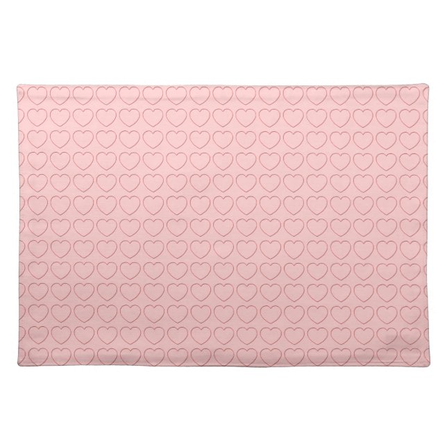 Placemat - Wire Framed Hearts on Pink (Front)