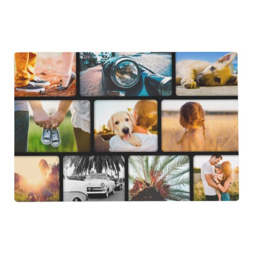 Placemat Your 10 Photo Collage Black