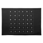 ABC|DEF
 GHIJKL
 M|N|OPQR
 STUVWX
 YZ0123
 456789  Placemats