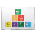 no 
 one 
 asked  Placemats
