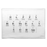 Happy
 Birthday
 Soham  Placemats