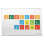 Periodic
 Table
 Writer  Placemats