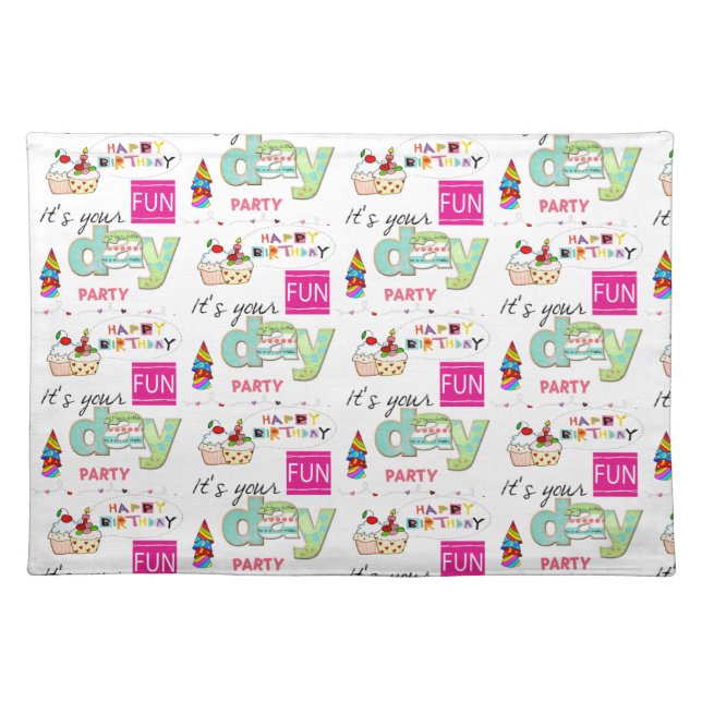 Placemats FUN Cupcake Happy Birthday  (Front)
