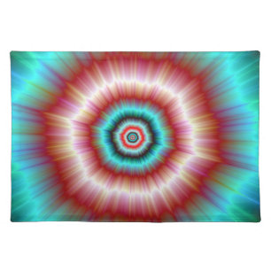 Placemats Red and Blue Exploding Doughnut