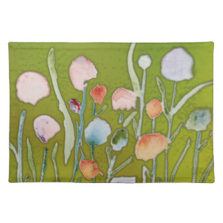 Placemats with abstract flowers