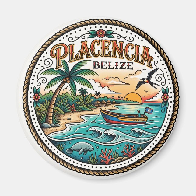 Placencia Peninsula Belize Magnet (Front)