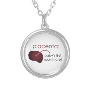 placenta, baby's first roommate silver plated necklace