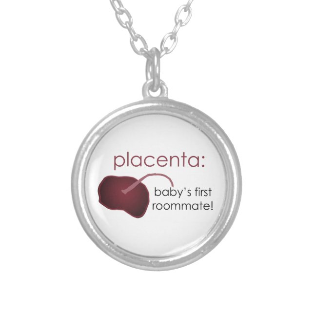 placenta, baby's first roommate silver plated necklace (Front)